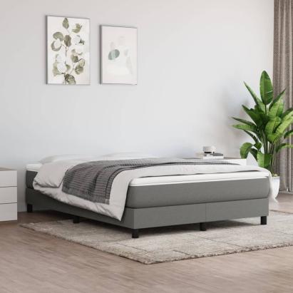 Cadru de pat box spring, gri închis, 140x190 cm, textil GartenMobel Dekor