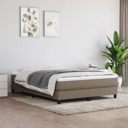 Cadru de pat box spring, gri taupe, 140x190 cm, textil GartenMobel Dekor