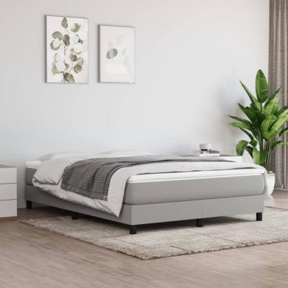Cadru de pat box spring, gri deschis, 140x200 cm, textil GartenMobel Dekor