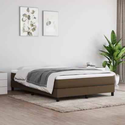 Cadru de pat box spring, maro închis, 140x200 cm, textil GartenMobel Dekor