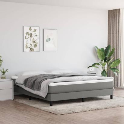 Cadru de pat box spring, gri închis, 160x200 cm, textil GartenMobel Dekor
