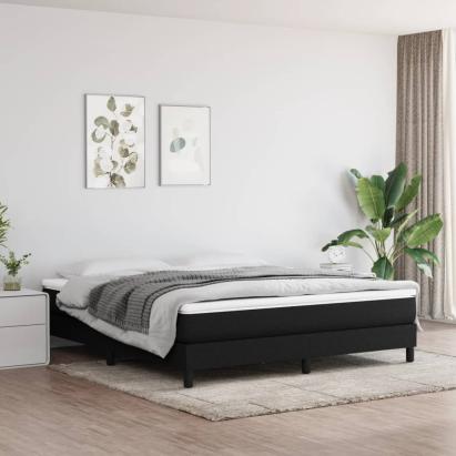 Cadru de pat box spring, negru, 160x200 cm, textil GartenMobel Dekor
