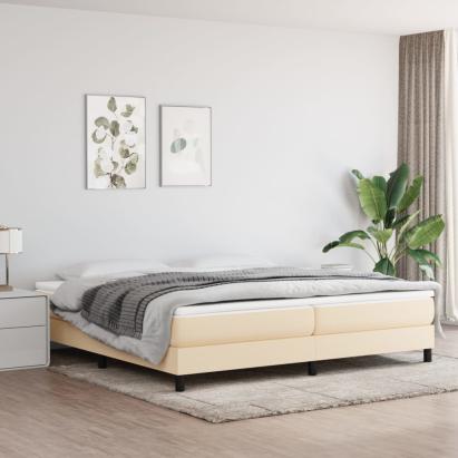 Cadru de pat box spring, crem, 200x200 cm, textil GartenMobel Dekor