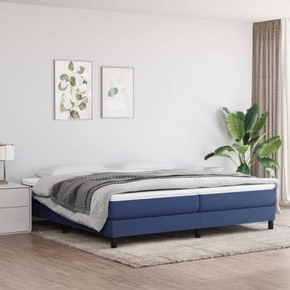 Cadru de pat box spring, albastru, 200x200 cm, textil GartenMobel Dekor