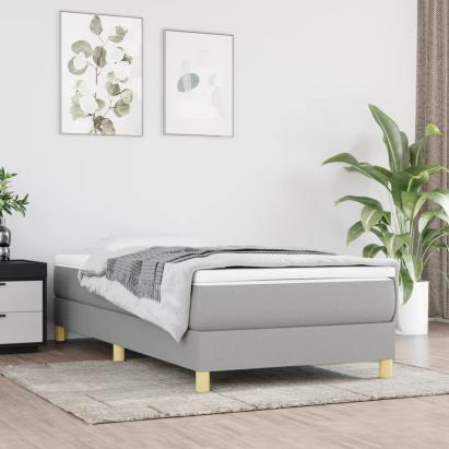 Cadru de pat box spring, gri deschis, 80x200 cm, textil GartenMobel Dekor