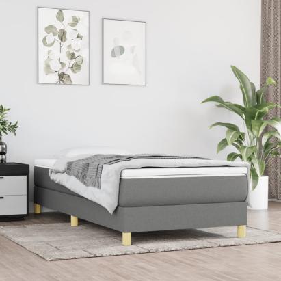 Cadru de pat box spring, gri închis, 80x200 cm, textil GartenMobel Dekor