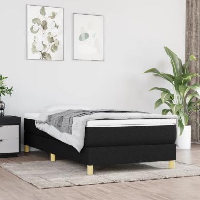 Cadru de pat box spring, negru, 90x190 cm, textil GartenMobel Dekor