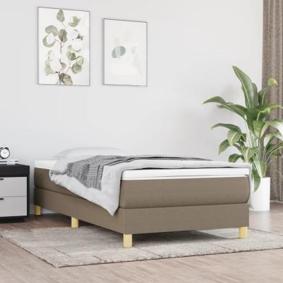 Cadru de pat box spring, gri taupe, 100x200 cm, textil GartenMobel Dekor