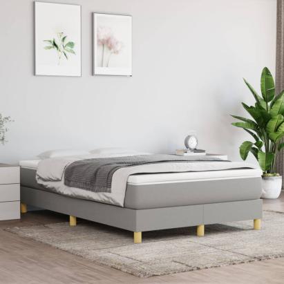 Cadru de pat box spring, gri deschis, 120x200 cm, textil GartenMobel Dekor