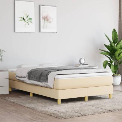 Cadru de pat box spring, crem, 120x200 cm, textil GartenMobel Dekor