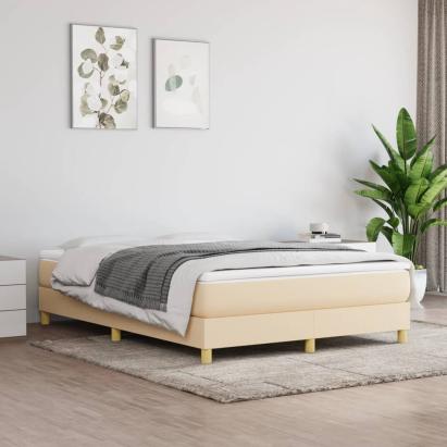 Cadru de pat box spring, crem, 140x200 cm, textil GartenMobel Dekor