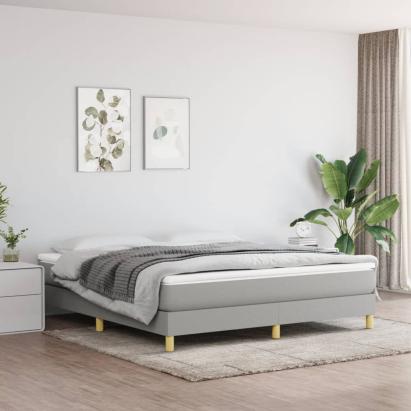 Cadru de pat box spring, gri deschis, 180x200 cm, textil GartenMobel Dekor