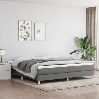 Cadru de pat box spring, gri închis, 200x200 cm, textil GartenMobel Dekor