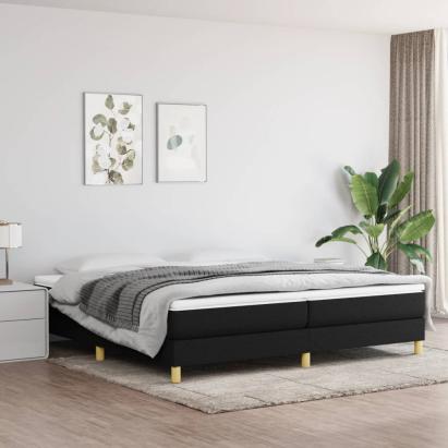 Cadru de pat box spring, negru, 200x200 cm, textil GartenMobel Dekor