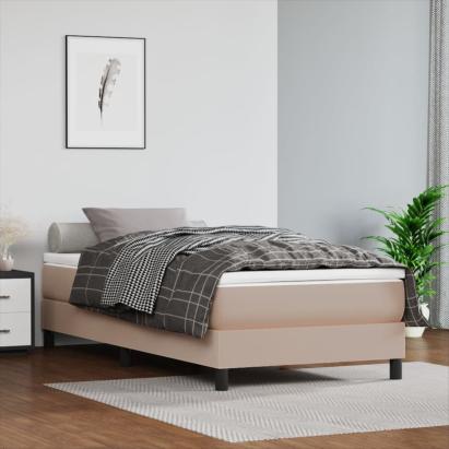 Cadru de pat box spring, cappuccino, 90x190 cm, piele ecologică GartenMobel Dekor