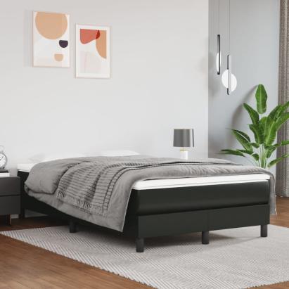 Cadru de pat box spring, negru, 120x200 cm, piele ecologică GartenMobel Dekor