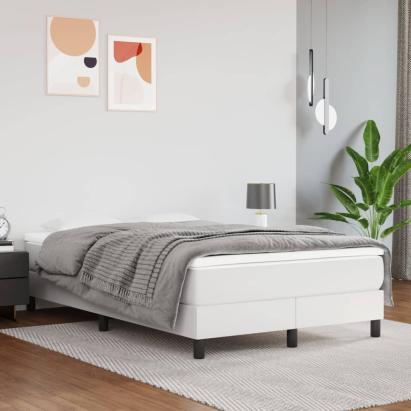 Cadru de pat box spring, alb, 120x200 cm, piele ecologică GartenMobel Dekor