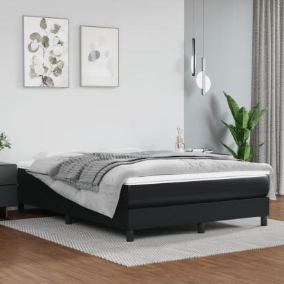 Cadru de pat box spring, negru, 140x190 cm, piele ecologică GartenMobel Dekor