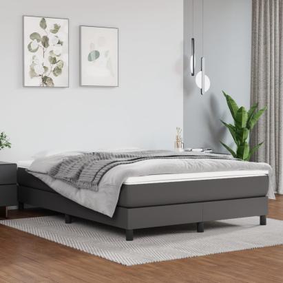Cadru de pat box spring, gri, 140x190 cm, piele ecologică GartenMobel Dekor