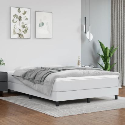 Cadru de pat box spring, alb, 140x200 cm, piele ecologică GartenMobel Dekor
