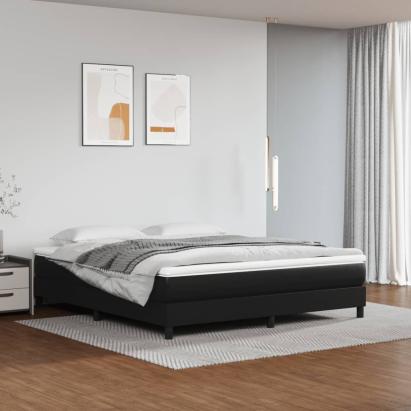 Cadru de pat box spring, negru, 160x200 cm, piele ecologică GartenMobel Dekor