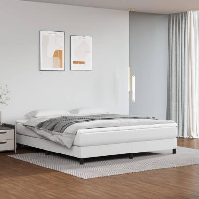 Cadru de pat box spring, alb, 180x200 cm, piele ecologică GartenMobel Dekor