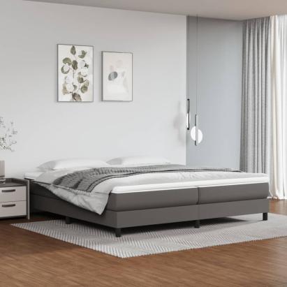 Cadru de pat box spring, gri, 200x200 cm, piele ecologică GartenMobel Dekor