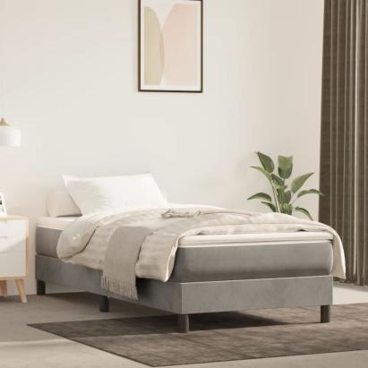 Cadru de pat box spring, gri deschis, 80x200 cm, catifea GartenMobel Dekor