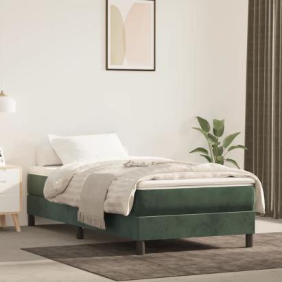 Cadru de pat box spring, verde închis, 90x190 cm, catifea GartenMobel Dekor