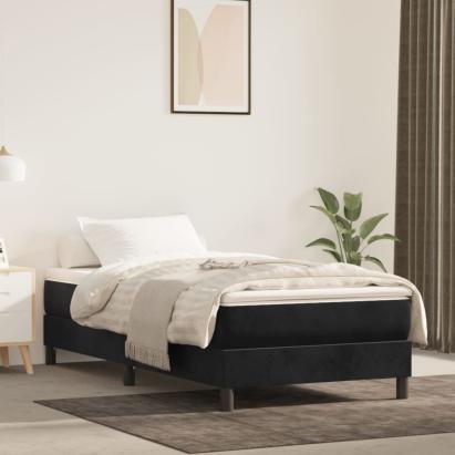 Cadru de pat box spring, negru, 100x200 cm, catifea GartenMobel Dekor