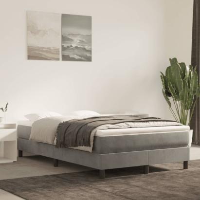 Cadru de pat box spring, gri deschis, 120x200 cm, catifea GartenMobel Dekor