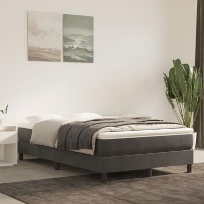 Cadru de pat box spring, gri închis, 120x200 cm, catifea GartenMobel Dekor