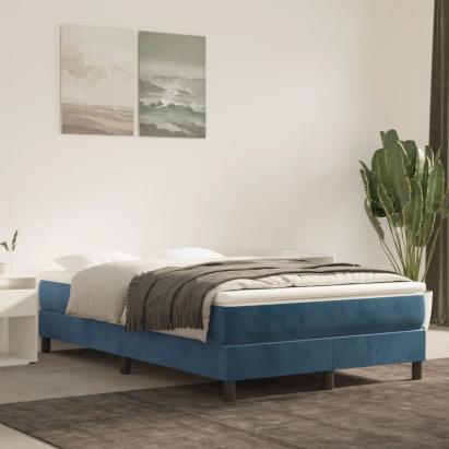 Cadru de pat box spring, albastru închis, 120x200 cm, catifea GartenMobel Dekor