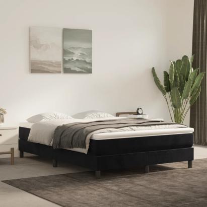 Cadru de pat box spring, negru, 140x190 cm, catifea GartenMobel Dekor