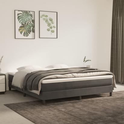 Cadru de pat box spring, gri închis, 180x200 cm, catifea GartenMobel Dekor