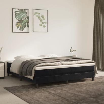 Cadru de pat box spring, negru, 180x200 cm, catifea GartenMobel Dekor