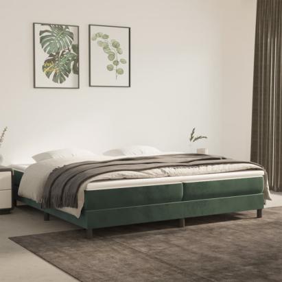 Cadru de pat box spring, verde închis, 200x200 cm, catifea GartenMobel Dekor