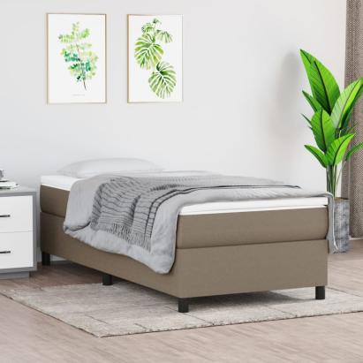 Cadru de pat box spring, gri taupe, 90x200 cm, textil GartenMobel Dekor