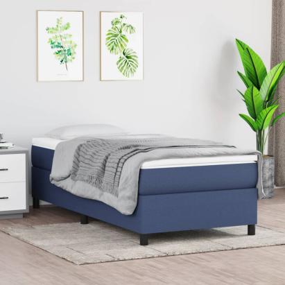 Cadru de pat box spring, albastru, 100x200 cm, textil GartenMobel Dekor