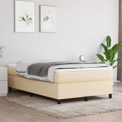 Cadru de pat box spring, crem, 120x200 cm, textil GartenMobel Dekor