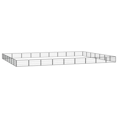 Țarc câini 32 panouri negru 100x50 cm oțel vopsit electrostatic GartenMobel Dekor