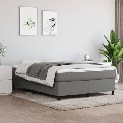 Cadru de pat box spring, gri închis, 140x200 cm, textil GartenMobel Dekor
