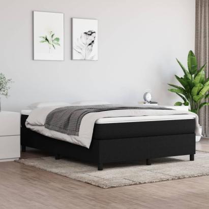 Cadru de pat box spring, negru, 140x200 cm, textil GartenMobel Dekor