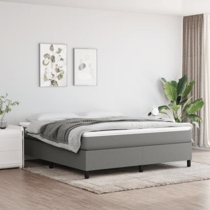 Cadru de pat box spring, gri închis, 180x200 cm, textil GartenMobel Dekor