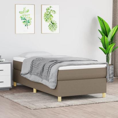 Cadru de pat box spring, gri taupe, 90x200 cm, textil GartenMobel Dekor