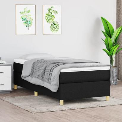 Cadru de pat box spring, negru, 100x200 cm, textil GartenMobel Dekor