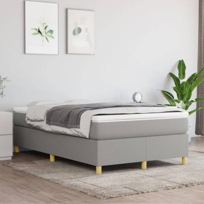 Cadru de pat box spring, gri deschis, 120x200 cm, textil GartenMobel Dekor