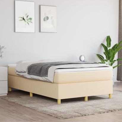 Cadru de pat box spring, crem, 120x200 cm, textil GartenMobel Dekor