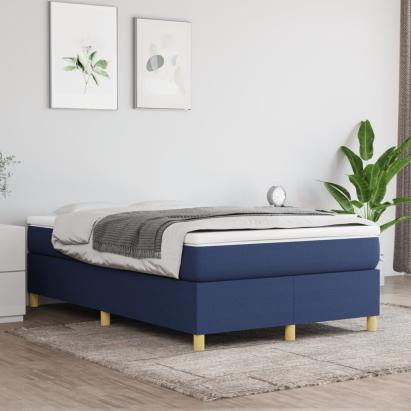 Cadru de pat box spring, albastru, 120x200 cm, textil GartenMobel Dekor