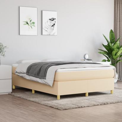 Cadru de pat box spring, crem, 140x200 cm, textil GartenMobel Dekor